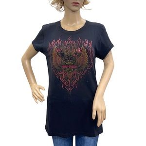 HARLEY-DAVIDSON Black Short Sleeve Women’s Tee Shirt Size Large